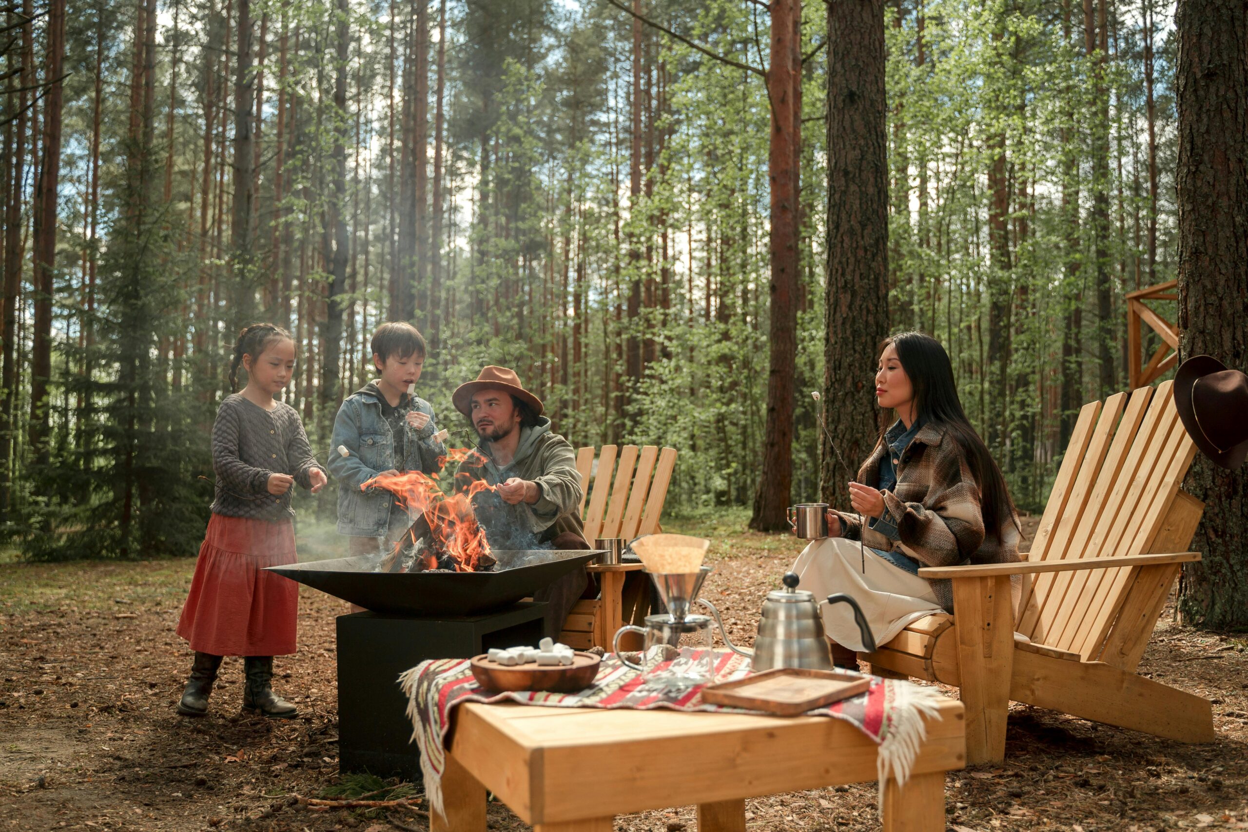 group-camping-in-forest-making-food