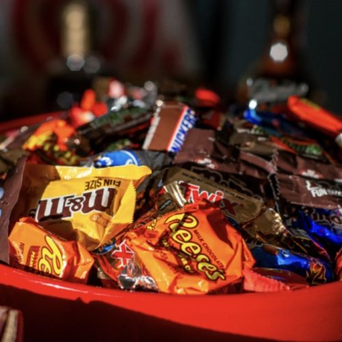 Container of candy